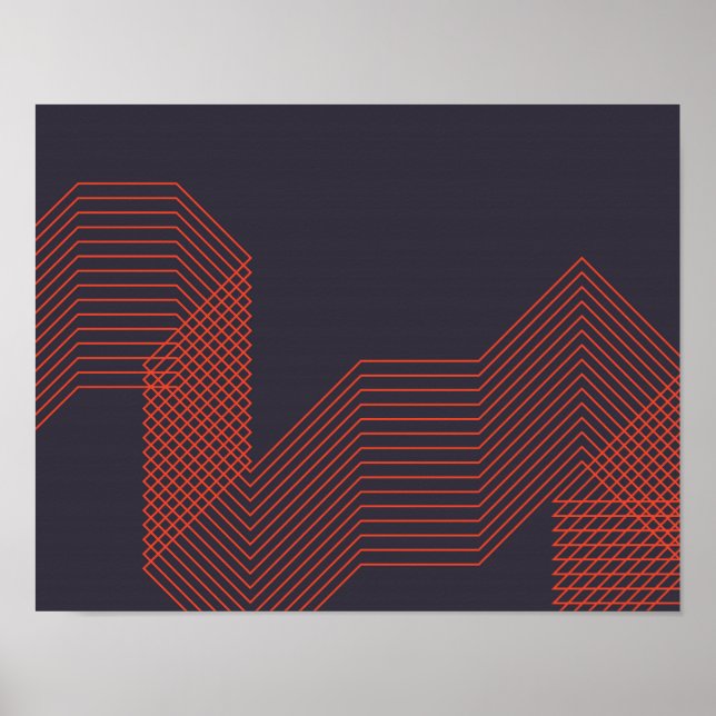 Orange cool  simple trendy decorative illustration poster (Front)