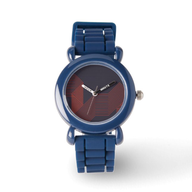 Orange cool  simple trendy decorative illustration watch (Front)