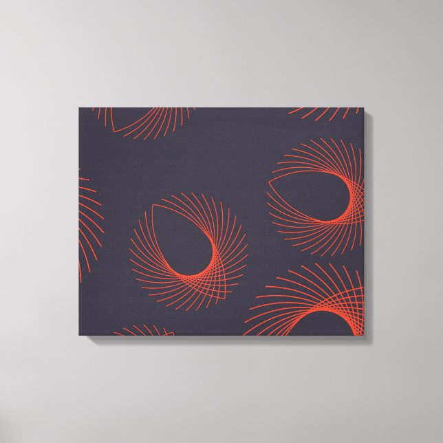 Orange, cool, trendy, geometric eye abstraction canvas print (Front)