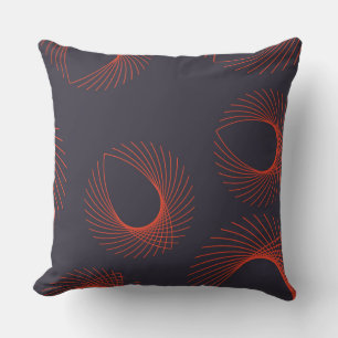 Orange, cool, trendy, geometric eye abstraction throw pillow