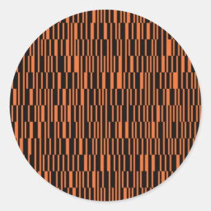 Orange, cool, trendy, modern geometric graphic art classic round sticker