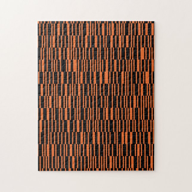 Orange, cool, trendy, modern geometric graphic art jigsaw puzzle (Vertical)