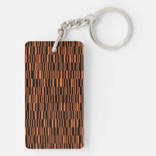 Orange, cool, trendy, modern geometric graphic art keychain