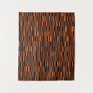 Orange, cool, trendy, modern geometric graphic art tapestry