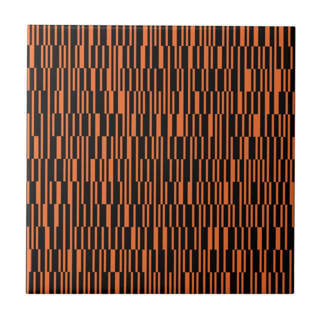 Orange, cool, trendy, modern geometric graphic art tile (Front)