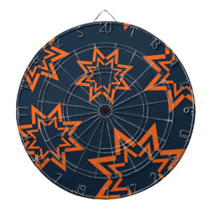 Orange, cool, trendy, playful star shape pattern dartboard