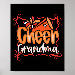 Orange Coquette Pom Poms Bow Cheer Grandma G-ma Ch Poster