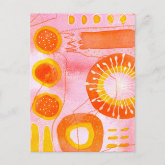 Orange Coral Abstract Postcard