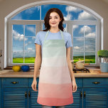 Orange coral cream sage green stripes name apron<br><div class="desc">A striped pattern of colours in soft orange,  cream,  coral and sage green.  Personalize and add a name.</div>
