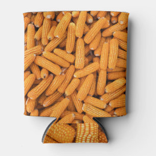 Orange Corn Cob: Harvest Agriculture Background Can Cooler