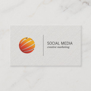 Orange Corporate Stylized Globe Logo Business Card