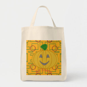 Orange Costume Design All Treats NoTricks Tote Bag