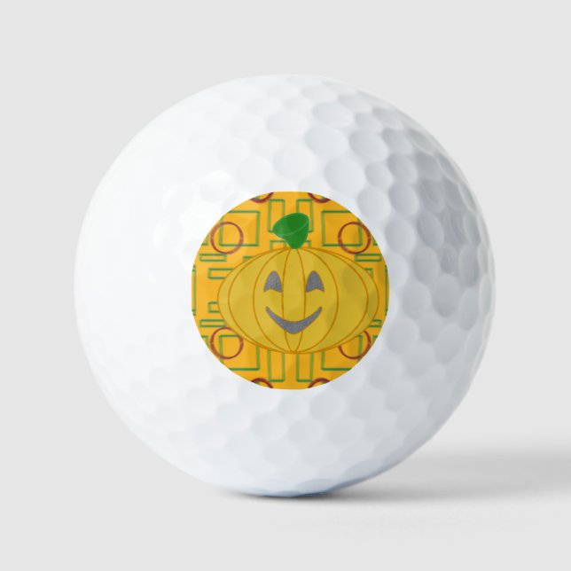 Orange Costume Design Happy Pumpkin Day Golf Balls (Front)