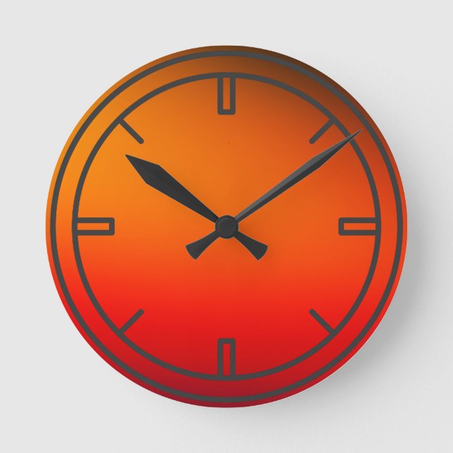 Orange couleurs fantastiques Horloge murale (Recto)