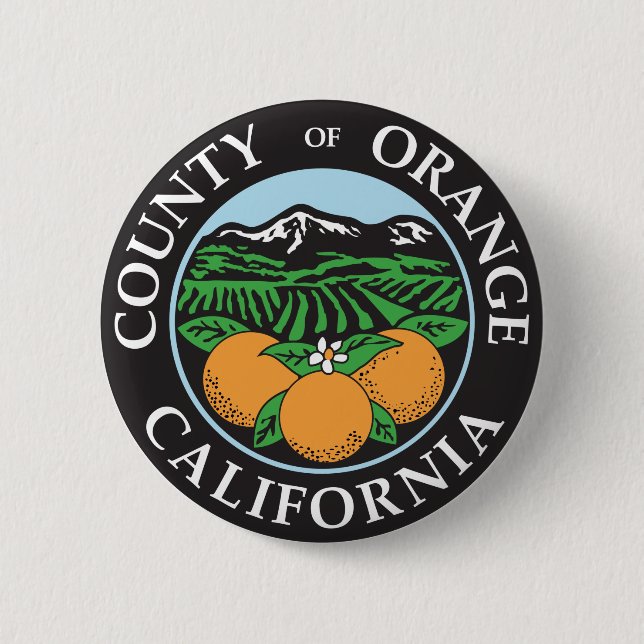 Orange County 2 Inch Round Button (Front)