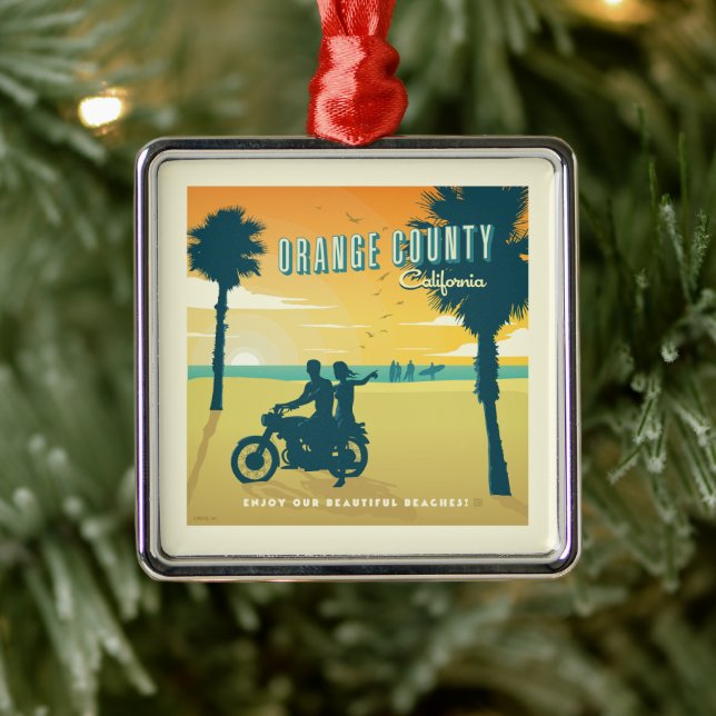 Orange County, California Beaches Metal Ornament (Tree)