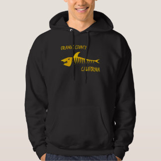 Orange County California Shark Skeleton Amber Prin Hoodie