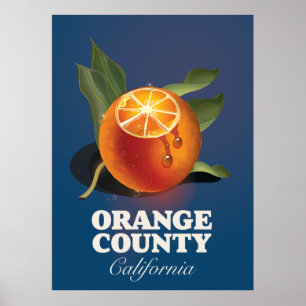 Orange County California travel poster.  Poster
