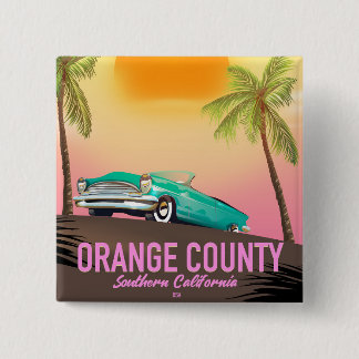 orange county California USA 2 Inch Square Button