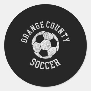 Orange County Soccer Retro Distressed 90's Vintage Classic Round Sticker