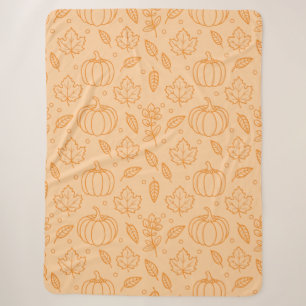 Orange Cozy Autumn Fall Harvest Design Sherpa Blanket