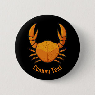 Orange Crab 2 Inch Round Button