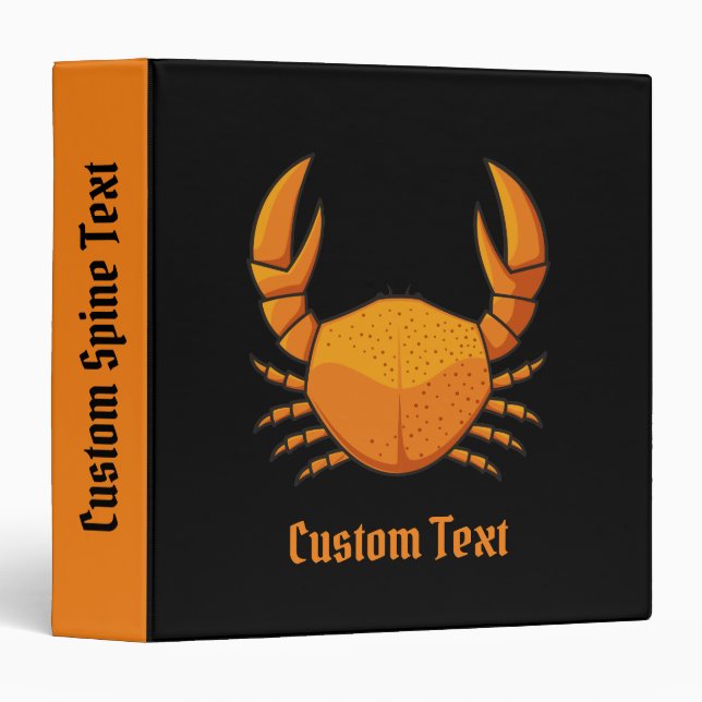 Orange Crab 3 Ring Binder (Front/Spine)