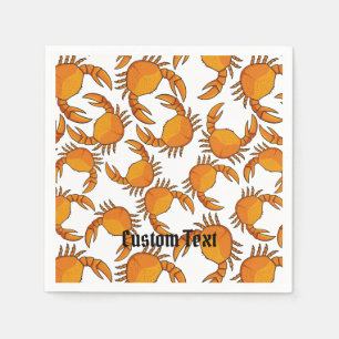 Orange Crab Background Napkin