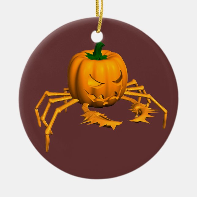 Orange Crab Ceramic Ornament (Front)