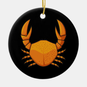 Orange Crab Ceramic Ornament