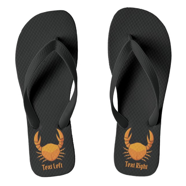 Orange Crab Flip Flops (Footbed)