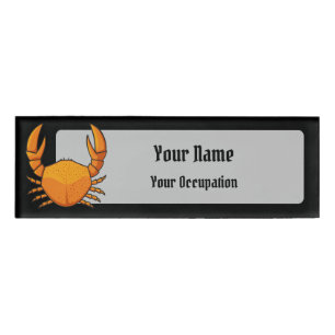 Orange Crab Name Tag