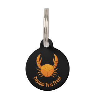 Orange Crab Pet Tag