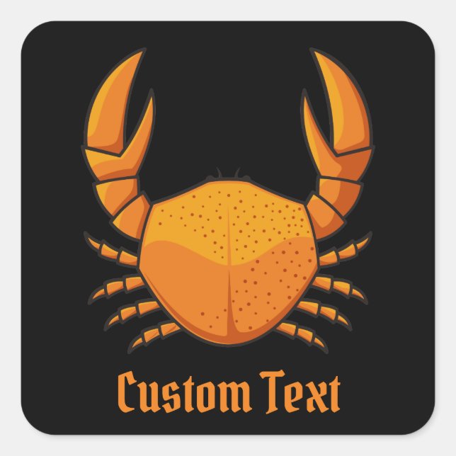 Orange Crab Square Sticker (Front)