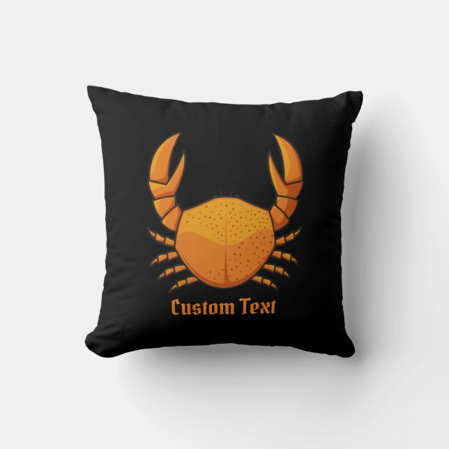 Orange Crab Throw Pillow (Front)