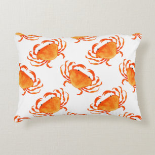 Orange crabs seamless pattern accent pillow
