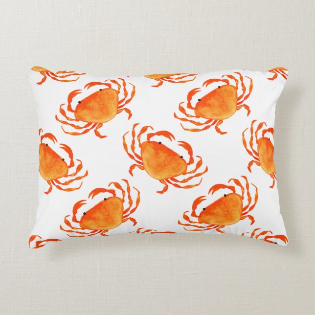 Orange crabs seamless pattern accent pillow (Front)