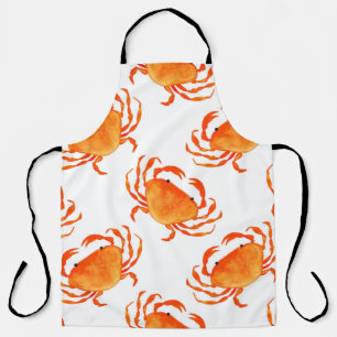Orange crabs seamless pattern apron