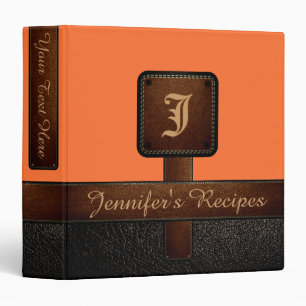 Orange (Crayola) Elegant Recipe Leather Look Binder