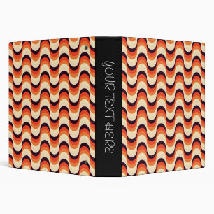 Orange, Cream, Brown Retro Fifties Abstract Art Binder