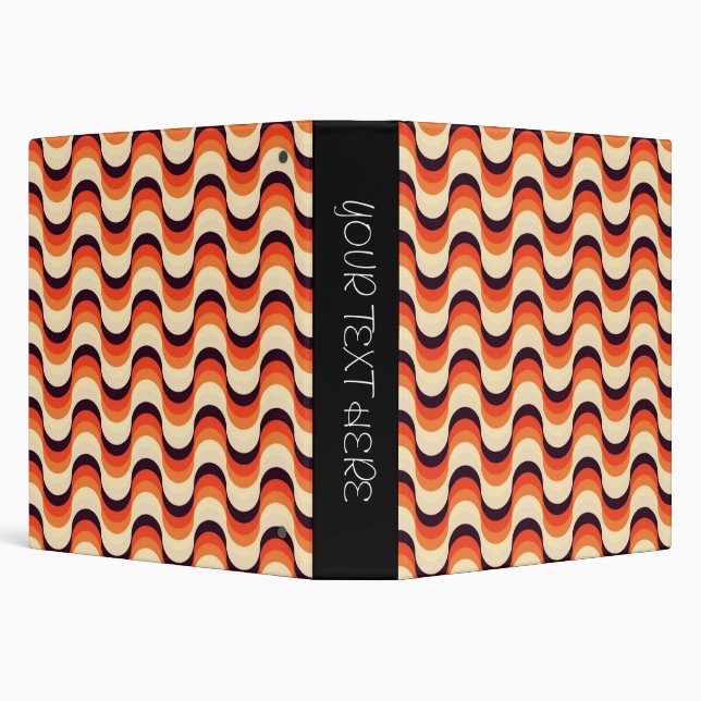 Orange, Cream, Brown Retro Fifties Abstract Art Binder (Background)