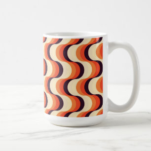 Orange, Cream, Brown Retro Fifties Abstract Art Coffee Mug