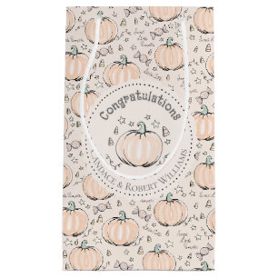 Orange & Cream Little Pumpkin Baby Congratulations Small Gift Bag