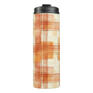 Orange Cream Stripes Thermal Tumbler