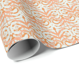 Orange Creamsicle Batik Wrapping Paper