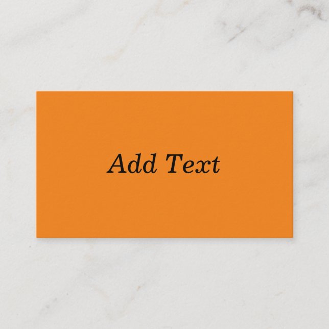 Orange Create Your Own Add Text Custom Business Card (Front)