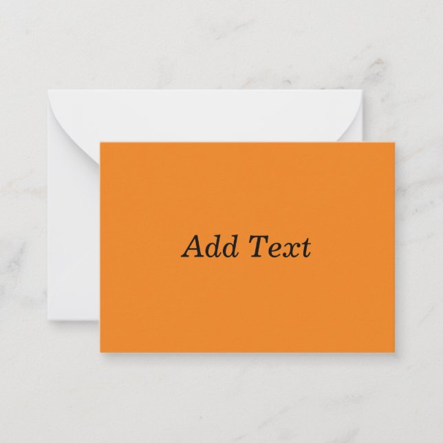 Orange Create Your Own Add Text Custom Card (Front)