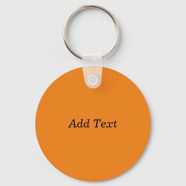 Orange Create Your Own Add Text Custom  Keychain (Front)