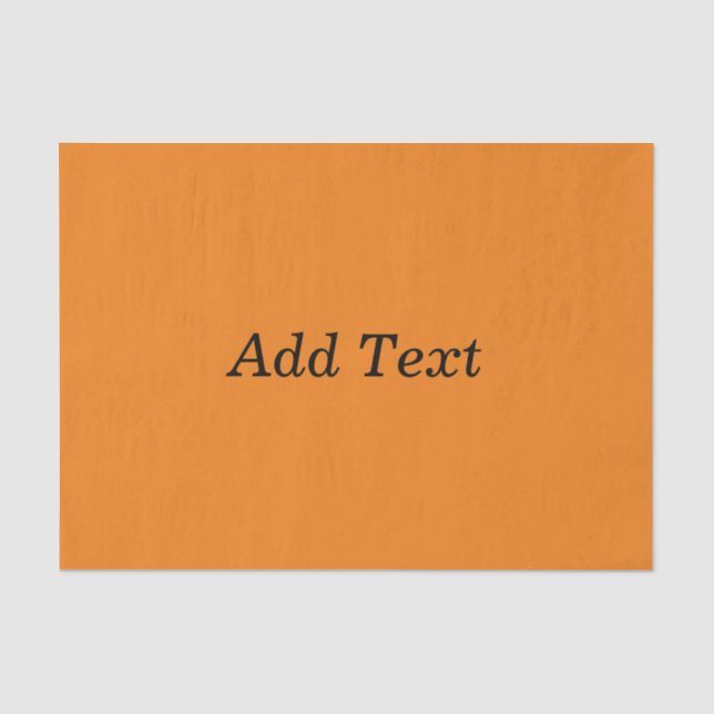 Orange Create Your Own Add Text Custom Tissue Paper (Front)
