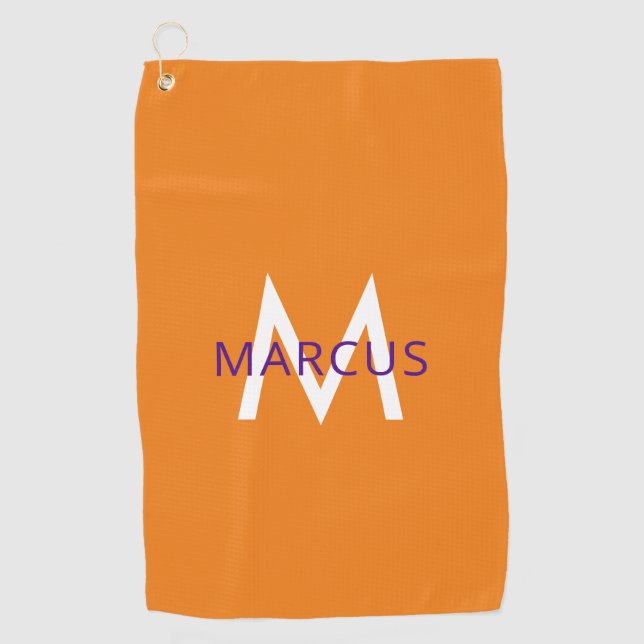 Orange Create Your Own Personalized Golf Towel (Front)